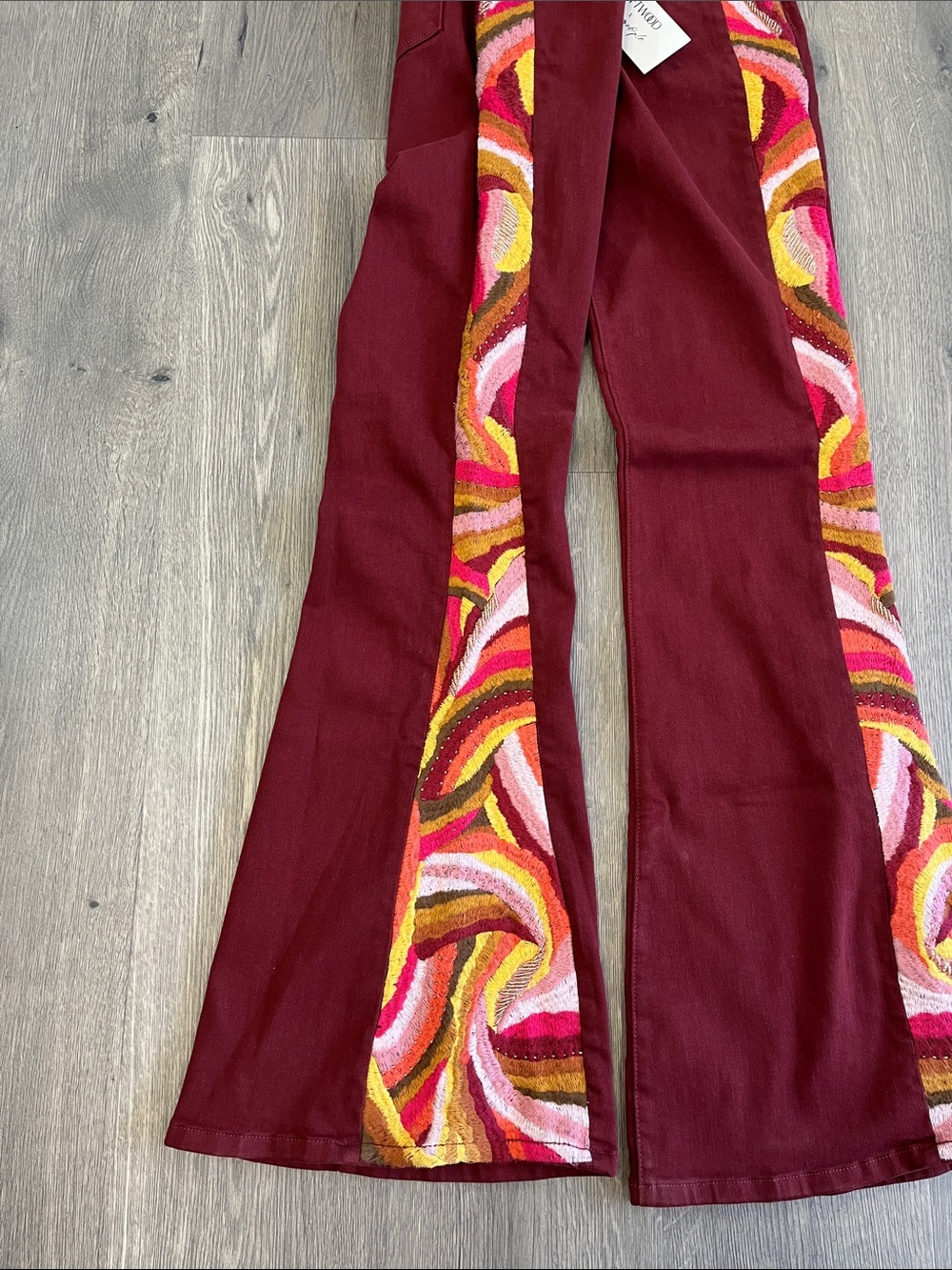 Free People x Driftwood Farrah Flare Beaded Jeans - Picture 6 of 13